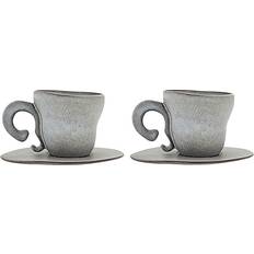 Grigio Tazzine da caffè espresso Anissa Kermiche Spill The Tea-cups Cups Set of 2 in Grey Tazzina da caffè espresso