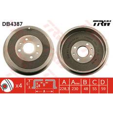 Vehicle Parts TRW Brake Drum DB4387