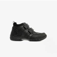 Boys Wellingtons Children's Shoes Hush Puppies Jezza Junior Boys Leather School Boots - Black