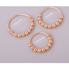 Zhihuan Creative Gifts Rotatable Beaded Finger Ring Anti-stress Anxiety Ring Creative gift rotating Beaded ring Gold