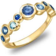 Bague éternité - Or Bagues Dower & Hall 18k Blue Sapphire Aquamarine Cascade Ring 0.75ct