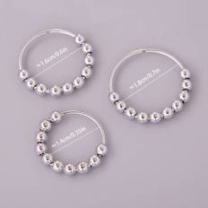 Zhihuan Creative Gifts Rotatable Beaded Finger Ring Anti-stress Anxiety Ring Creative gift rotating Beaded ring Silver