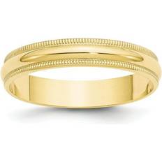 Quality Gold 10k gelbgold 4mm leicht milgrain halb rund ehering