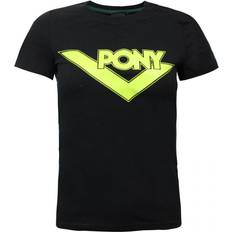 Pony Womens Short Sleeved T-Shirt Branded Graphic Top Black 912W2A72BLK