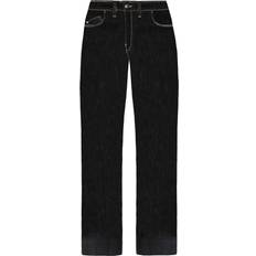 Armani Spijkerbroeken Armani Emporio J33 Regular Fit Wide Leg Womens Jeans Black Cotton Waist