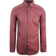 Lacoste Red Shirts Lacoste Regular Fit Mens Burgundy Shirt Cotton