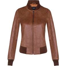 Leather Jackets Infinity Leather Infinity Leather Womens MA-1 Bomber Jacket-Abbotsford Tan