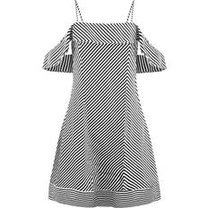 Armani Dresses Armani Exchange Womens White/Black Dress Cotton Black/White