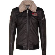 Infinity Leather Mens Bomber Jacket-Arizona Black