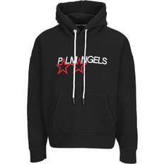 Palm Angels Jumpers Palm Angels Embroidered Stars Logo Black Hoodie