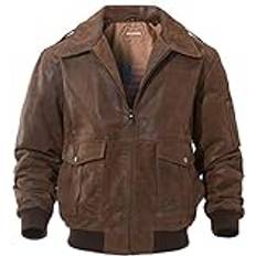 Vintage Mens DKNY store distressed brown leather flight/bomber jacket large .