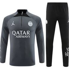 2023-24 PSG Football Training Suit Long Sleeve Tracksuit Dark Gray/Black