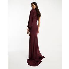 Long Dresses - One Size ASOS DESIGN One Shoulder Premium Draped Maxi Dress - Deep Purple