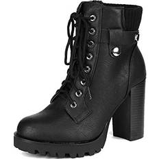 Dream Pairs DREAM PAIRS Women's Scandl Black High Heel Ankle Bootie BM