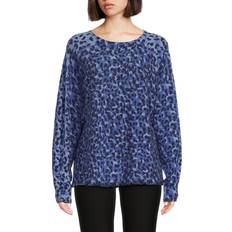 Denim Sweaters InCashmere Ombre Animal Print Cashmere Pullover