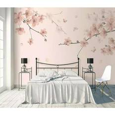 Bed Bath & Beyond Sakura Flower Cherry Blossom Asiatic Removable Textured Wallpaper Pink