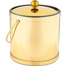 Kraftware Mylar Polished Brass Color with Metal Lid Ice Bucket