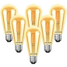 Paul Russells paul russells LED Filament ST64 Light Edison Screw E27, 35w Equivalent Replacement Antique Bulb, ES 4W 380LM LED 2200K Amber Bulbs, Decorative Ceiling