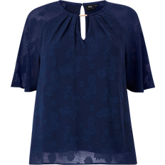 Dame - Gull Bluser Zizzi Bluse mAbby S/S Blouse Blå 54/56