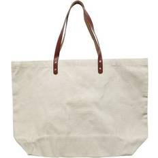 Natural Fabric Tote Bags Canvas Tote Bag Large, 16" x 18" x 3" with Pockets