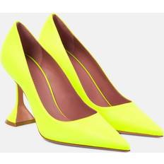 Amina Muaddi Ami Leather Pumps - Yellow