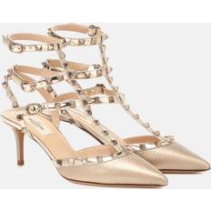 Valentino Garavani Rockstud leather pumps gold