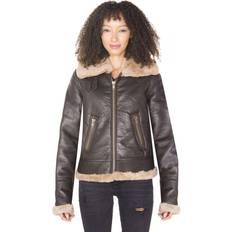 Leather Jackets Infinity Leather Women's Brown B3 Sheepskin Leather Flying Jacket