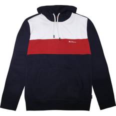 Ben Sherman Jumpers Ben Sherman Panelled Navy Hoodie Cotton