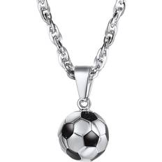 L - Men Necklaces Prosteel PROSTEEL Men Soccer Pendant Necklace, with Chain, Engraved Available-Gold Plated/316L Stainless Steel Send Gift Box