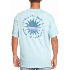 Transparent T-shirts Quiksilver Men's Mens Fading Sun Short Sleeve Cotton T-Shirt Clear Sky 42/Regular clear sky