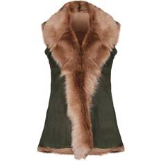 Infinity Leather Olive Women's Soft Real Toscana Sheepskin Gilet