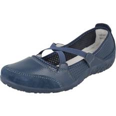 Down To Earth UK 8, Navy Blue Ladies Down To Earth Elastic Cross Strap Pumps