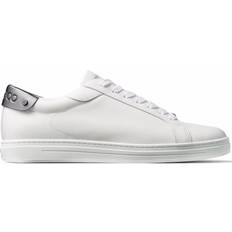 Shoes Jimmy Choo Mens V White/gunmetal Rome Brand-plaque Leather Low-top Trainers