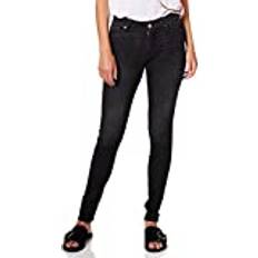 Replay Damen Jeans New Luz Skinny-Fit mit Stretch, Schwarz Black 098 32L