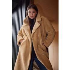 Fabric Clothing Yours Borg Maxi Coat Camel