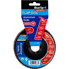 Power Tool Accessories BlueSpot Tools Blue Spot Tools 115mm 4.5" 60 Grit Aluminium Oxide Flap Disc Header Card