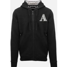 Aquascutum Mens Classic Logo Black Zip-Up Hoodie