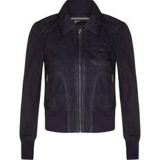 Leather Jackets Infinity Leather Ladies Navy Leather Bomber varsity MA-1 Jacket