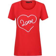 Fabric - Woman T-shirts Regatta 18 UK, Miami Red Womens/Ladies Filandra VII Love T-Shirt