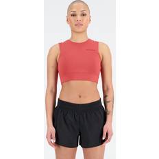 New Balance Woman Underwear New Balance Women's Shape Shield Crop Bra in Red Poly Knit