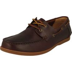 Clarks Boat Shoes Clarks UK 8.5, British Tan Brown Mens Lace Up Boat Shoes Morven Sail Fit