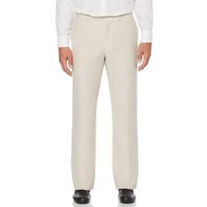 Cubavera mens Flat Front Linen Blend Dress casual Pants, Khaki, x 34L