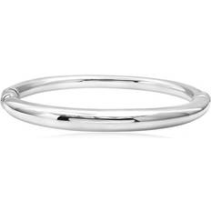 Gray - Silver Bracelets 925 Sterling Silver Bracelet for Women Polished Bracelet with Hinged Clasp Lightweight Anti-tarnishing Sterling Silver Bangle Bracelet for Women Silver Bangles for Women by MAX STONE