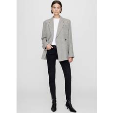 Checkered Blazers Anine Bing Kaia Blazer Cream And Tan Check