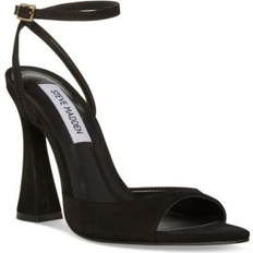 Nubuck Heeled Sandals Steve Madden Women's Beki Two-Piece Flare-Heel Sandals Black Nubuck Black Nubuck