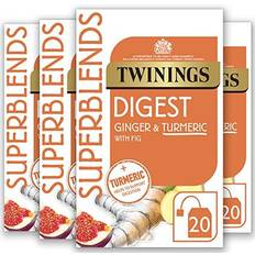 Twinings Superblends Digest Tea Ginger & Turmeric Herbal Tea Infusion Fig, Fruit