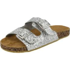 Spot On UK Child, Silver Girls Glitter Sandals