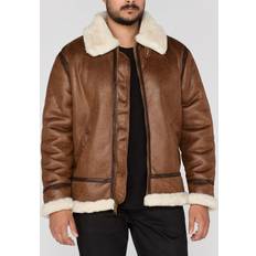 Stoff Jacken Alpha Industries Bomber Jacket B-3 Faux Leather - Mittelbraun