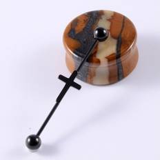 14G Cross Industrial Barbell Piercing Heart Earring Straigh Bar Cartilage Ear Piercing Barbells Body Jewelry Ear Pircing Ring Multicoloured