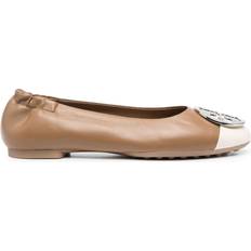 Slip-On Ballerinas Tory Burch Claire Cap-Toe - Light Cream/Almond Flour